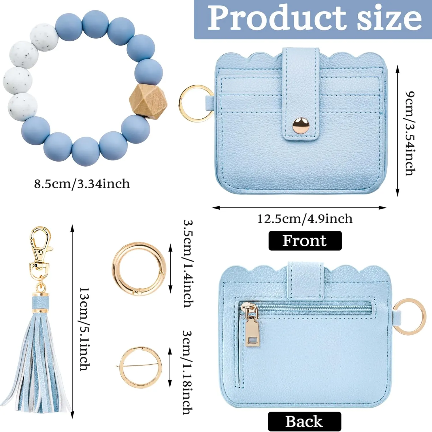 Wallet Keychain Wristlet for Women RFID Card Holder Keychain Key Chain Wallet Key Ring with Wrist Wallet for Women