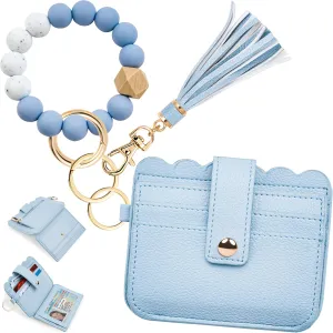 Wallet Keychain Wristlet for Women RFID Card Holder Keychain Key Chain Wallet Key Ring with Wrist Wallet for Women
