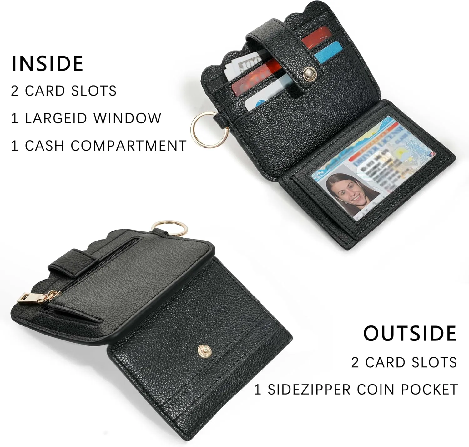 Wallet Keychain Wristlet for Women RFID Card Holder Keychain Key Chain Wallet Key Ring with Wrist Wallet for Women