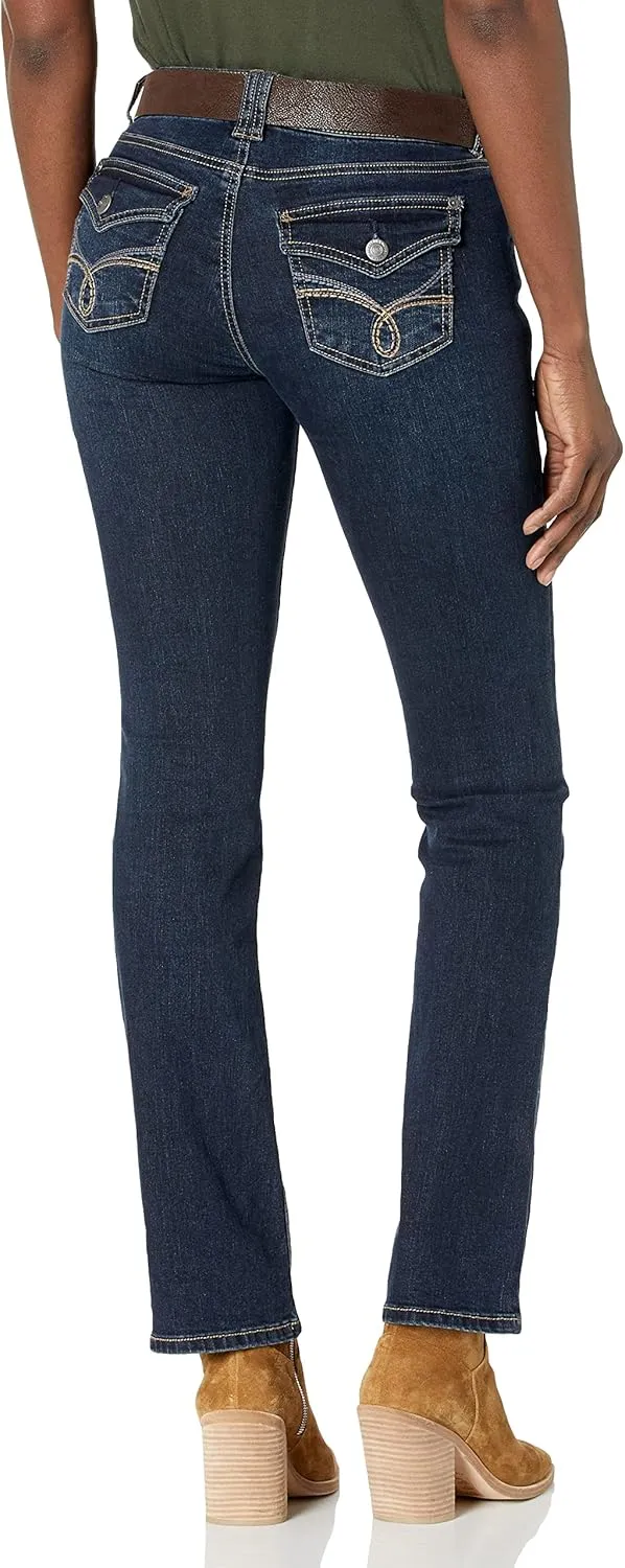WallFlower Women's Legendary Slim Bootcut Mid-Rise Belted Insta Stretch Juniors Jeans (Standard and Plus)