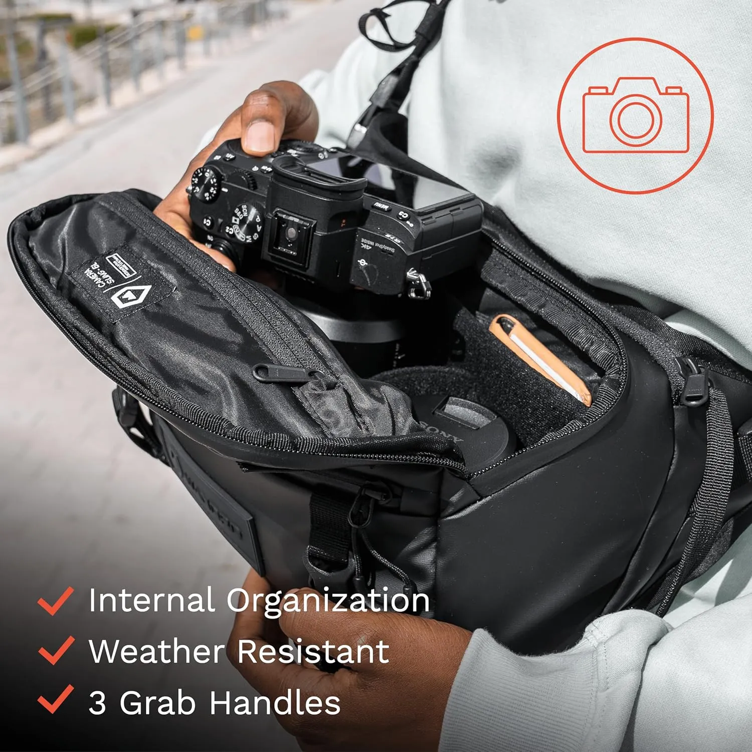 WANDRD ROGUE Sling: Compact Camera Sling and Crossbody Bag with Fast Access, 3-Way Carry– Lightweight Everyday Bag Great for Travel, Photography, and Daily Use (Black)