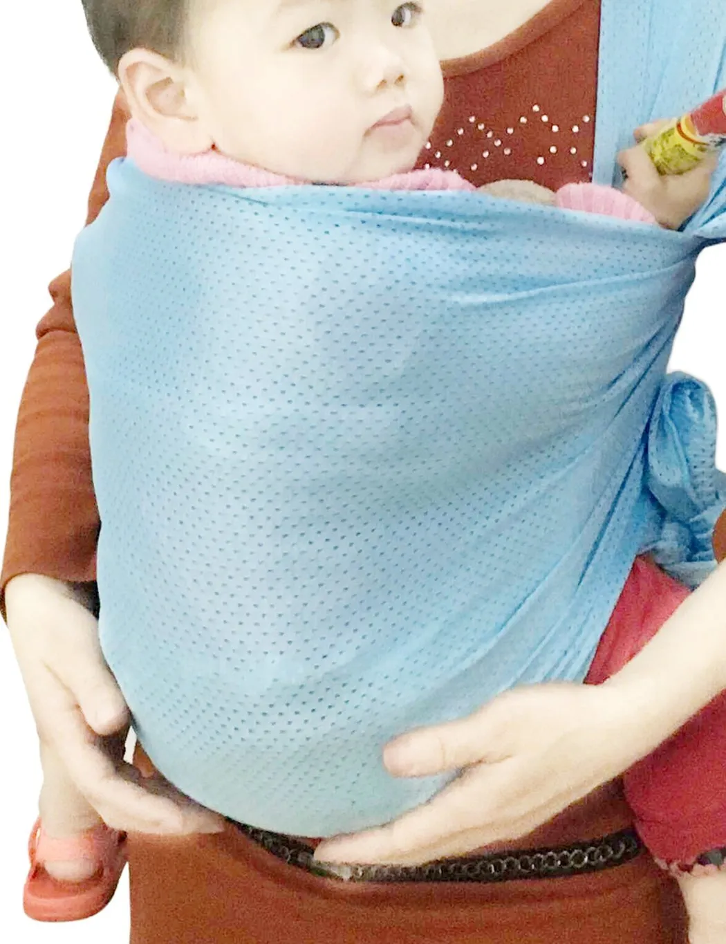 Water Baby Carrier, Baby Sling Carrier, Baby Wrap for Newborn, Infant, Toddler, Breathable Lightweight Stretch Mesh Water Sling, Nice for Summer, Pool, Beach, Swimming, Lakeblue