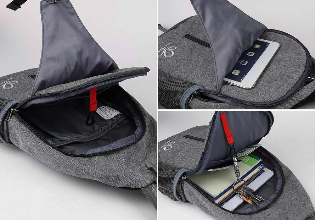 WATERFLY Crossbody Sling Backpack Sling Bag Travel Hiking Chest Bag Daypack