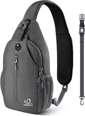 WATERFLY Small Hiking Sling Backpack: Crossbody Sling Bag Chest Bag Daypack for Men Women with Skin-Friendly Shoulder Strap
