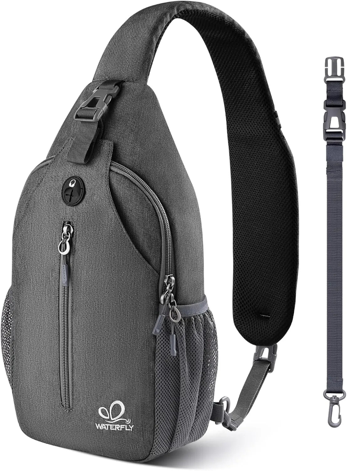 WATERFLY Small Hiking Sling Backpack: Crossbody Sling Bag Chest Bag Daypack for Men Women with Skin-Friendly Shoulder Strap