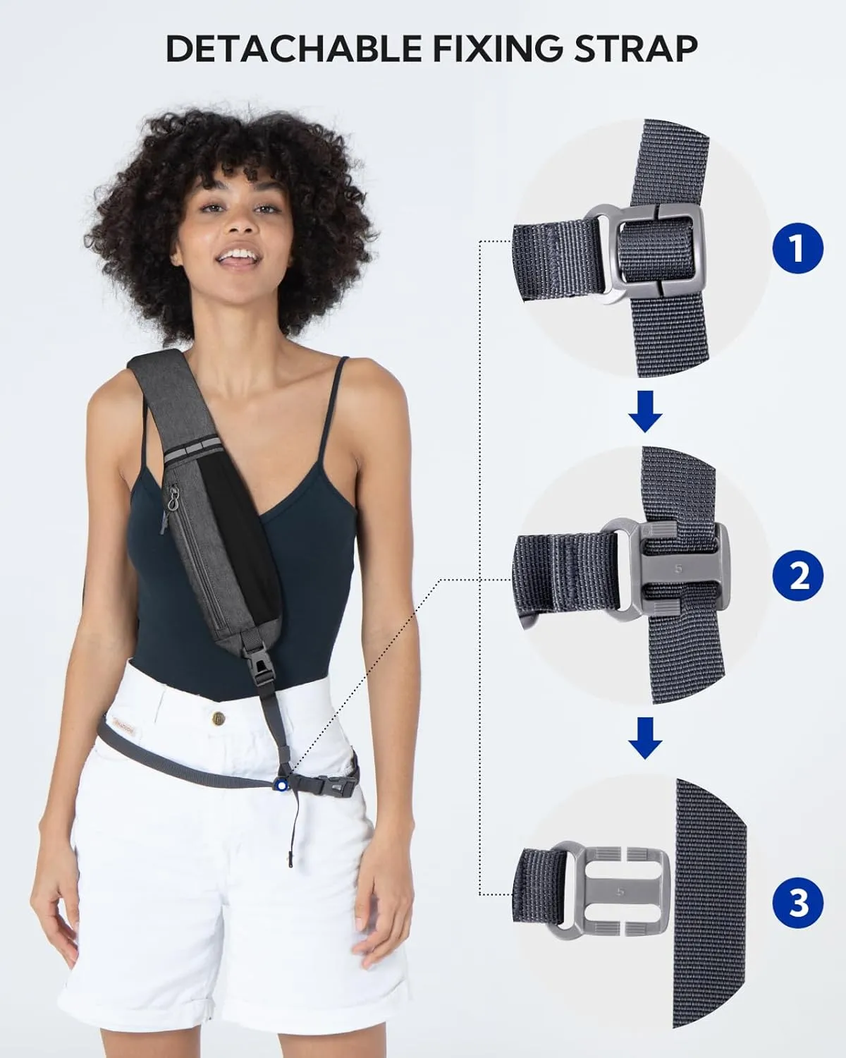 WATERFLY Small Hiking Sling Backpack: Crossbody Sling Bag Chest Bag Daypack for Men Women with Skin-Friendly Shoulder Strap