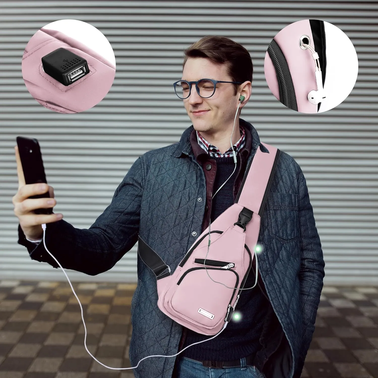 Waterproof Sling Bag Crossbody Backpack for Men Women Sling Backpack Hiking Daypack Multipurpose Cross Body Chest Bag