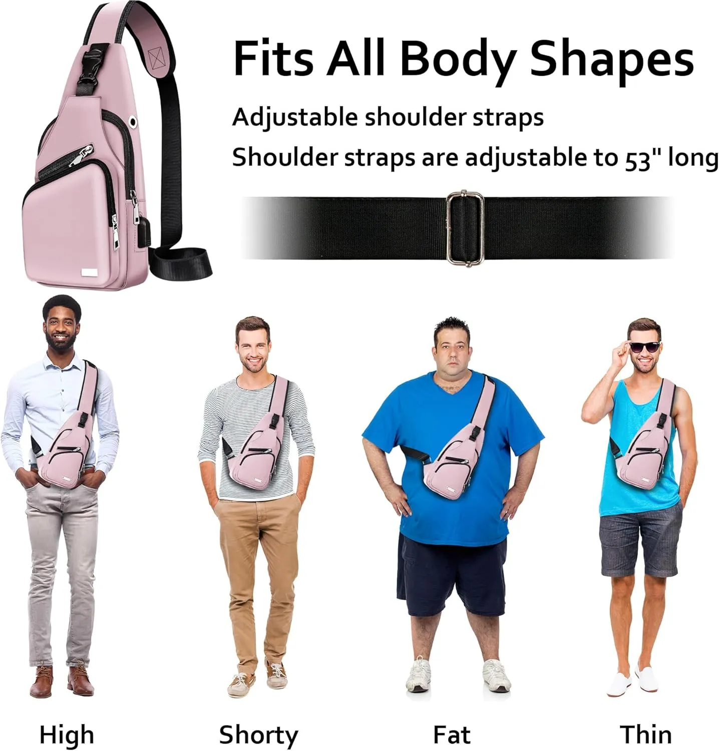 Waterproof Sling Bag Crossbody Backpack for Men Women Sling Backpack Hiking Daypack Multipurpose Cross Body Chest Bag