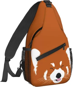 Women Adorable Red Panda Orange Crossbody Sling Backpack for Men Chest Bag Shoulder Bag Lightweight One Strap Backpack Travel Outdoor Daypack
