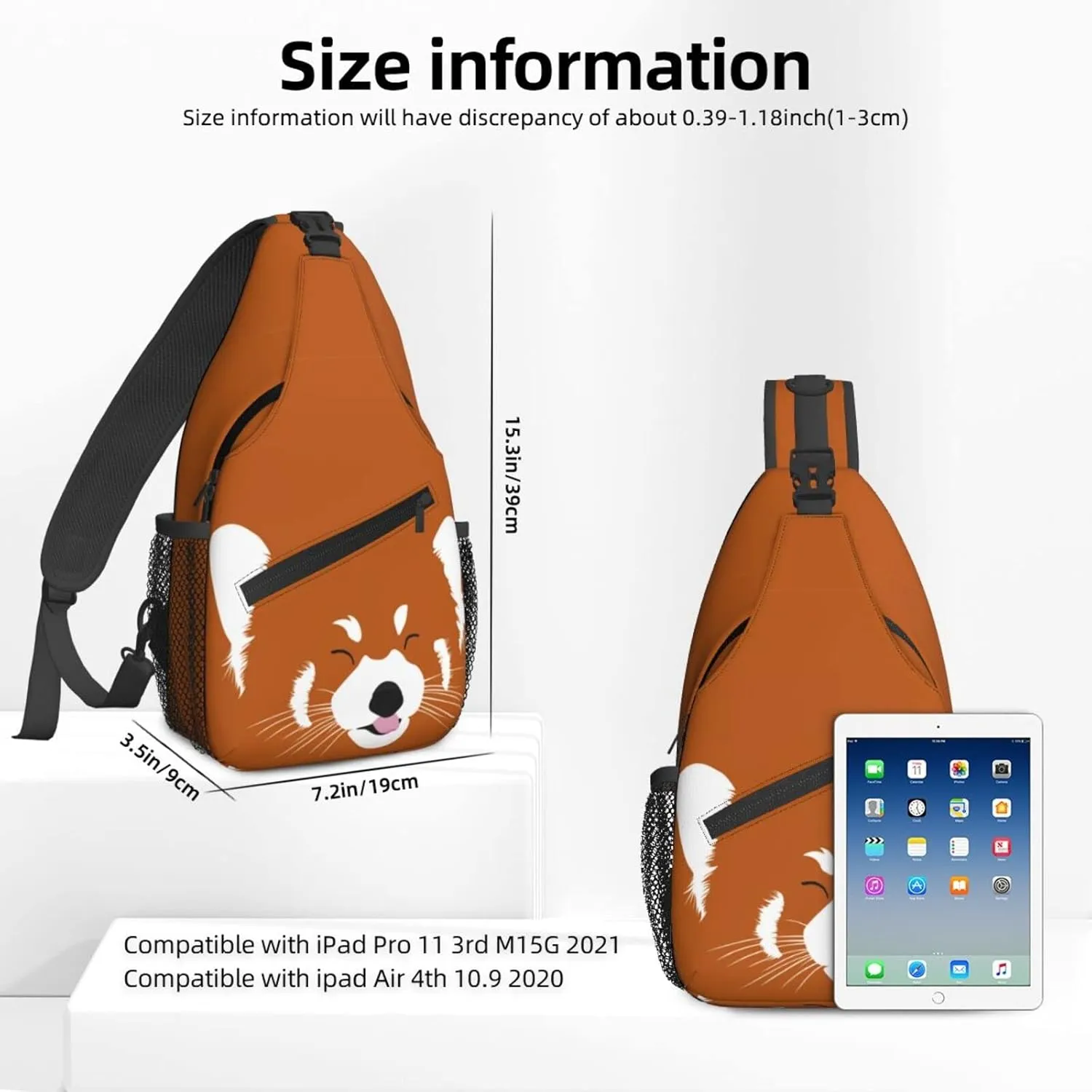 Women Adorable Red Panda Orange Crossbody Sling Backpack for Men Chest Bag Shoulder Bag Lightweight One Strap Backpack Travel Outdoor Daypack