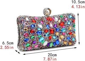 Women Clutches Purses Crystal Rhinestone Evening Handbag Shoulder Bag for Wedding Party with Chain