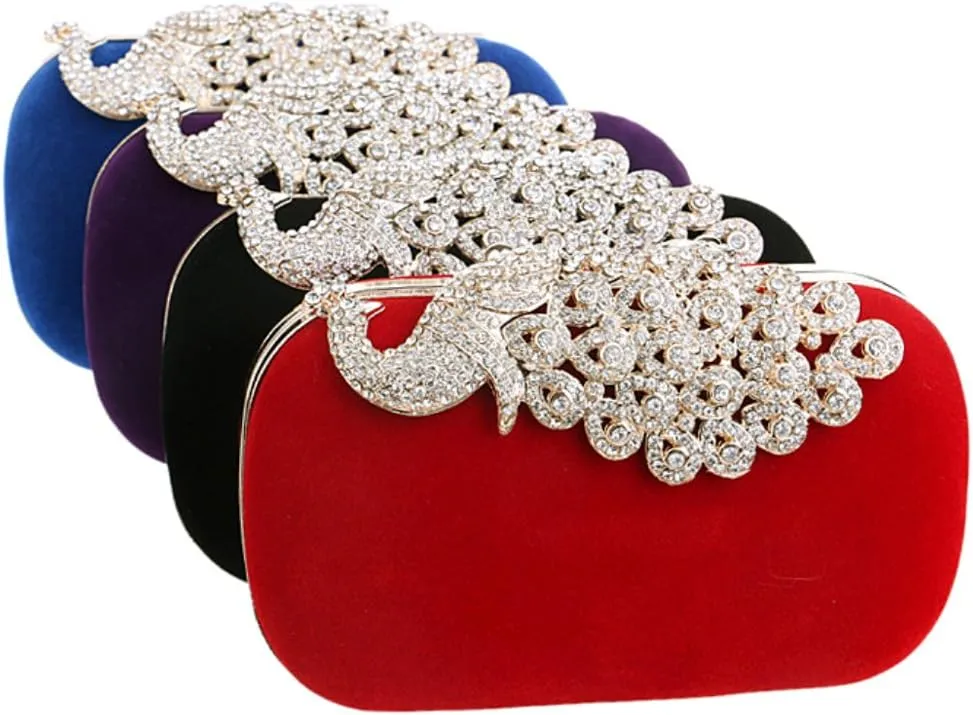 Women Crystal Evening Bag Clutches Purse Chain Wallet Handbag Elegant Party