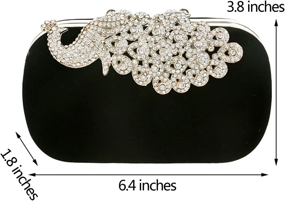 Women Crystal Evening Bag Clutches Purse Chain Wallet Handbag Elegant Party