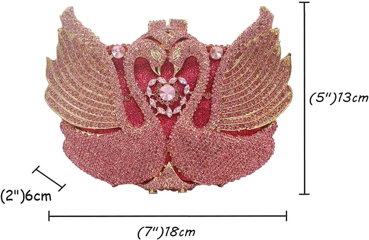 Women Evening-Bag Chain Rhinestone Luxury Ladies Clutch-Purse Wedding-Handbag Swan