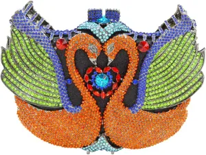 Women Evening-Bag Chain Rhinestone Luxury Ladies Clutch-Purse Wedding-Handbag Swan