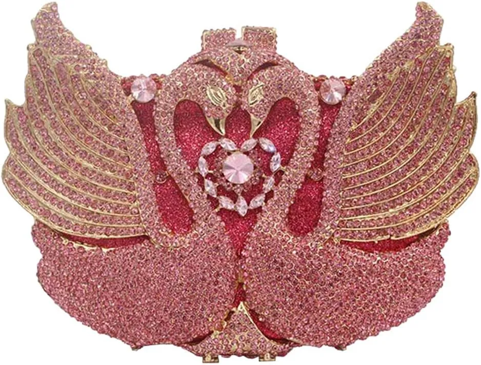 Women Evening-Bag Chain Rhinestone Luxury Ladies Clutch-Purse Wedding-Handbag Swan