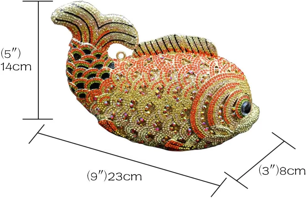 Women Evening-Bag Chain Wedding Ladies Clutch-Purse Diamond Luxury Handbag Rhinestone Fish
