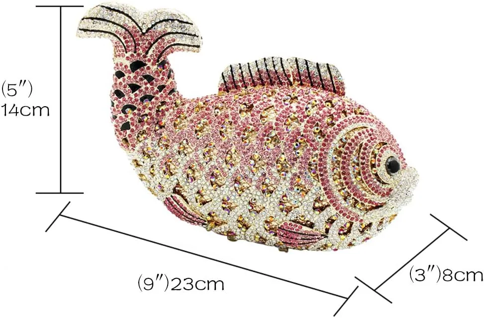 Women Evening-Bag Chain Wedding Ladies Clutch-Purse Diamond Luxury Handbag Rhinestone Fish