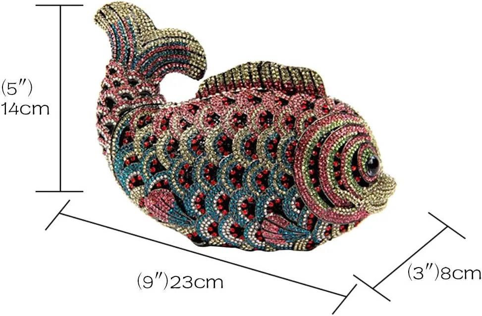 Women Evening-Bag Chain Wedding Ladies Clutch-Purse Diamond Luxury Handbag Rhinestone Fish