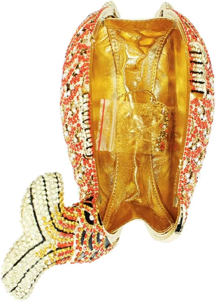 Women Evening-Bag Chain Wedding Ladies Clutch-Purse Diamond Luxury Handbag Rhinestone Fish