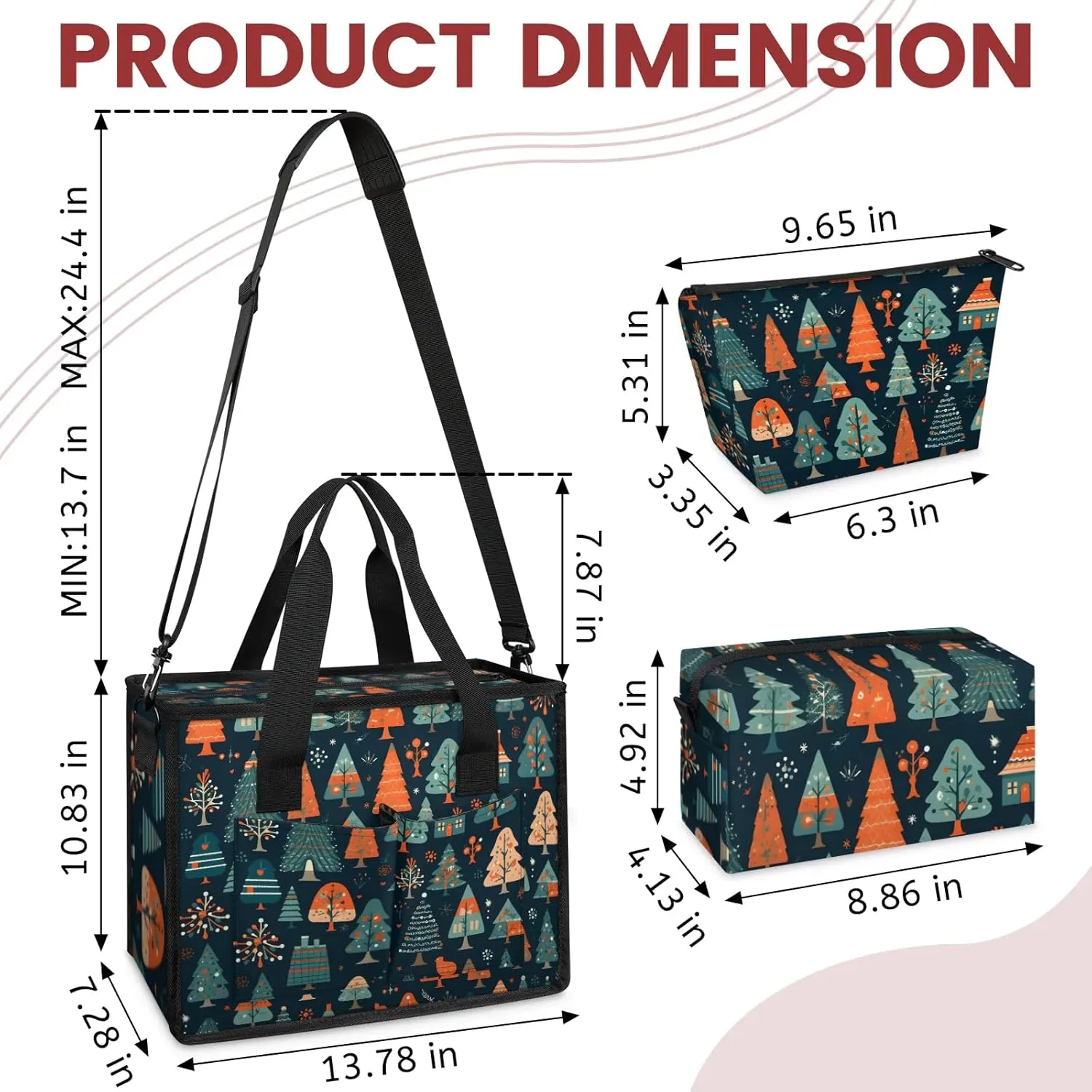 Women Fashion Tote Bag Wallet Shoulder Bags Set 3PCS Top Handle Satchel Purse Large Zippered Handbag Daily Use
