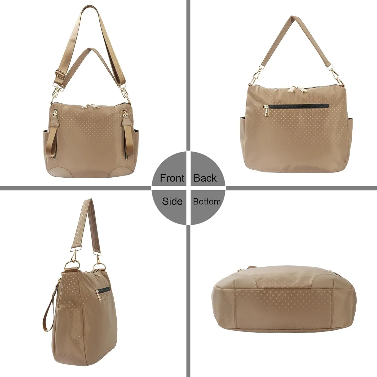 Women Nylon Crossbody Bag Hobo Tote Bag Large Capacity Anti-theft Lightweight Travel Shoulder Bag