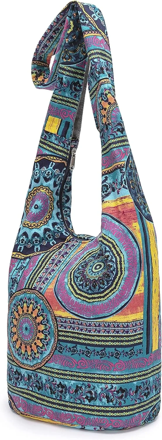 Women Shoulder Handbags Fashion canvas Hippie Crossbody Bags Bohemian Animal Prints Hobo Bags