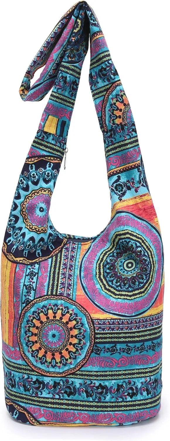 Women Shoulder Handbags Fashion canvas Hippie Crossbody Bags Bohemian Animal Prints Hobo Bags