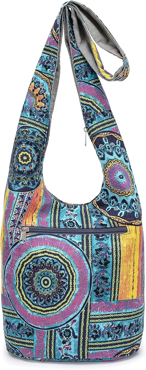 Women Shoulder Handbags Fashion canvas Hippie Crossbody Bags Bohemian Animal Prints Hobo Bags