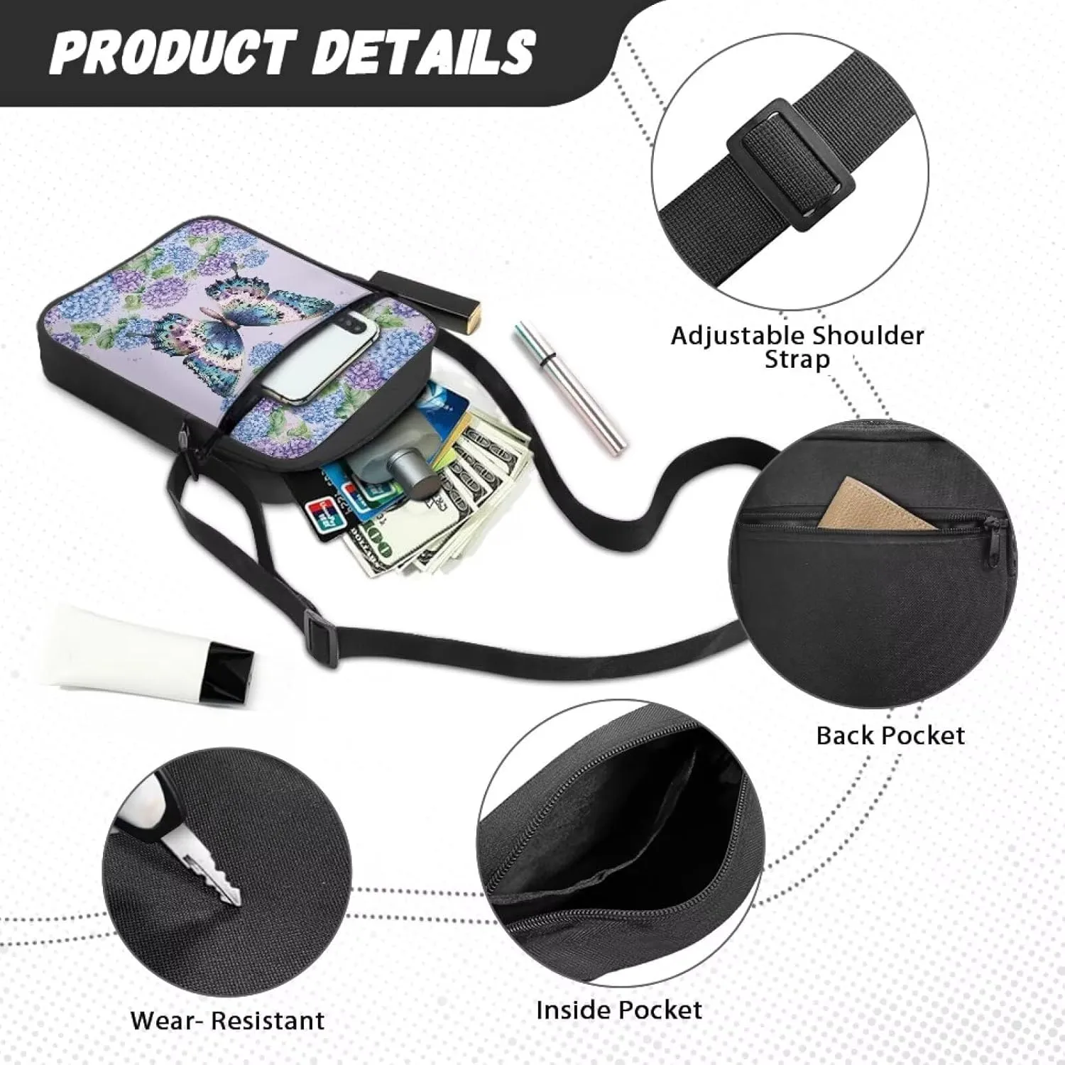 Women Small Crossbody Bag Cross Body Cell Phone Bag Purse Wallet Pouch Lightweight Sling Bag Shoulder Handbag