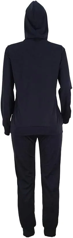 Women's 2 Piece Ripped Tracksuit Set Hoodie Sweatshirt Top Pants Jogging Suit