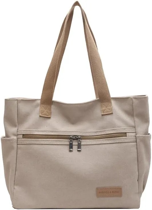 Women's Canvas Bag Versatile Shoulder Bag Tote Bag Simple Hobo Handbag