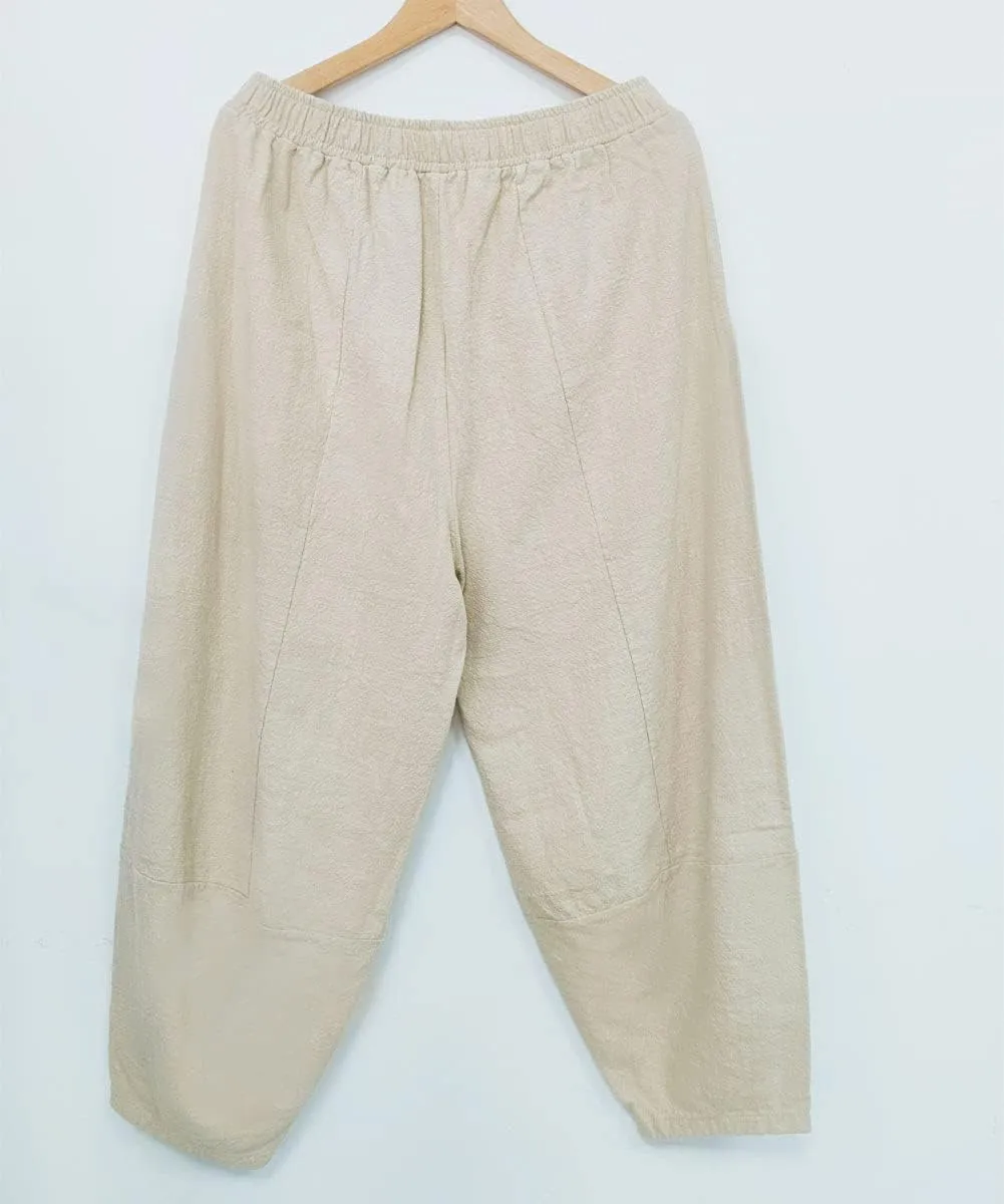 Women's Casual Linen Pants Wide Leg Trousers with Elastic Waist
