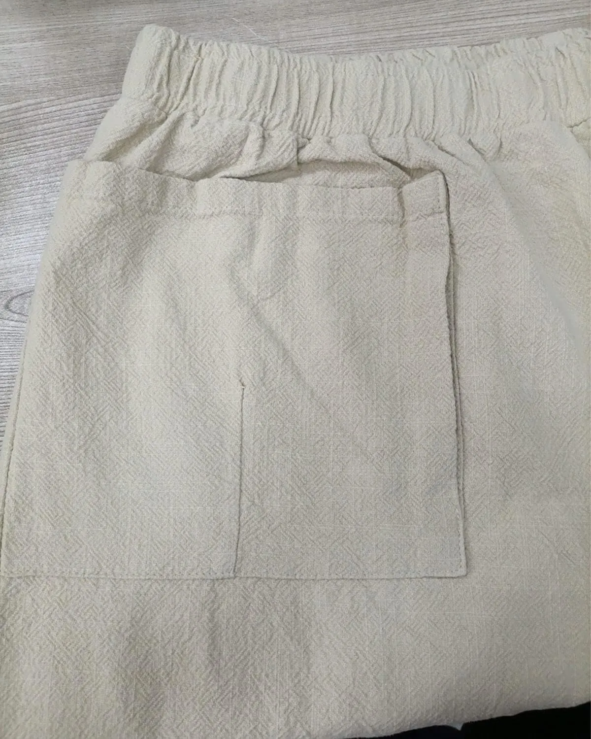 Women's Casual Linen Pants Wide Leg Trousers with Elastic Waist