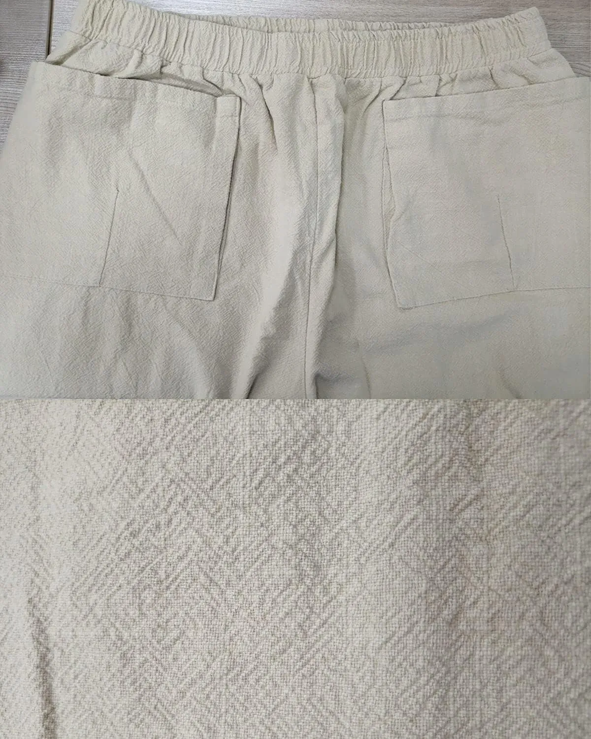 Women's Casual Linen Pants Wide Leg Trousers with Elastic Waist