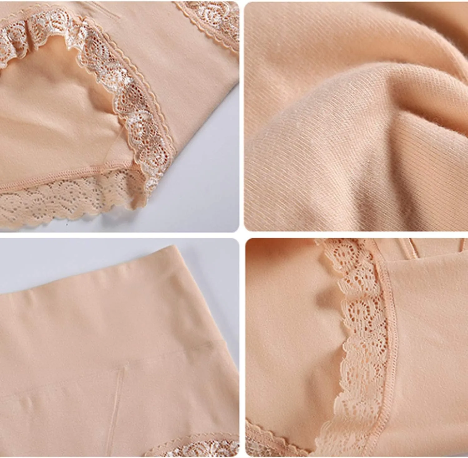 Women's Cotton Underwear,Ladies Soft Stretch Tummy Control Comfy No Muffin Panties Boyshorts