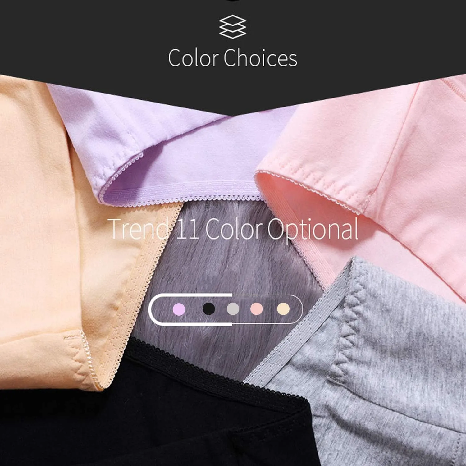 Women's Cotton Underwear,Ladies Soft Stretch Tummy Control Comfy No Muffin Panties Boyshorts