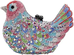 Womens Evening-Bag Chain Luxury-Handbag Rhinestone Wedding Ladies Clutch-Purse Bird