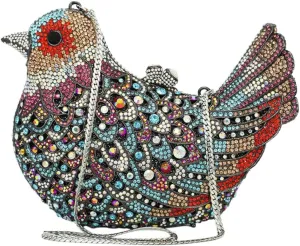Womens Evening-Bag Chain Luxury-Handbag Rhinestone Wedding Ladies Clutch-Purse Bird