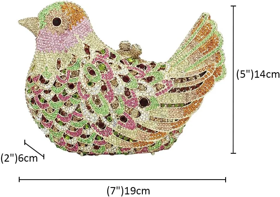 Womens Evening-Bag Chain Luxury-Handbag Rhinestone Wedding Ladies Clutch-Purse Bird