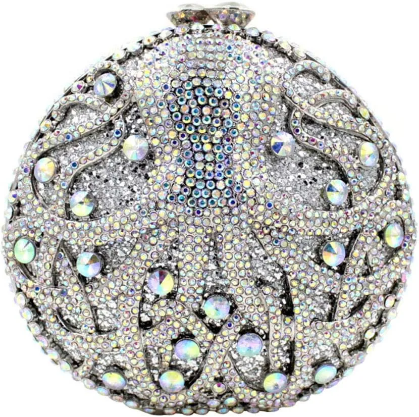 Womens Evening-Bag Chain Rhinestone Ladies Clutch-Purse Wedding Luxury-Handbag Octopus