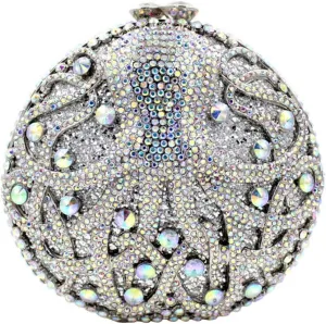 Womens Evening-Bag Chain Rhinestone Ladies Clutch-Purse Wedding Luxury-Handbag Octopus