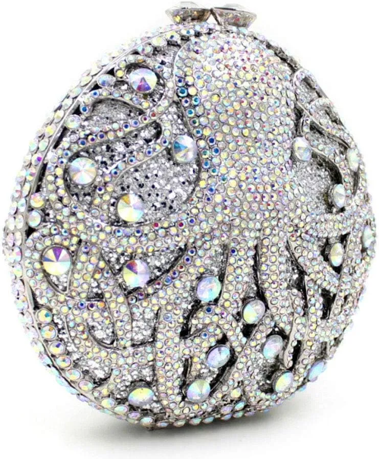 Womens Evening-Bag Chain Rhinestone Ladies Clutch-Purse Wedding Luxury-Handbag Octopus