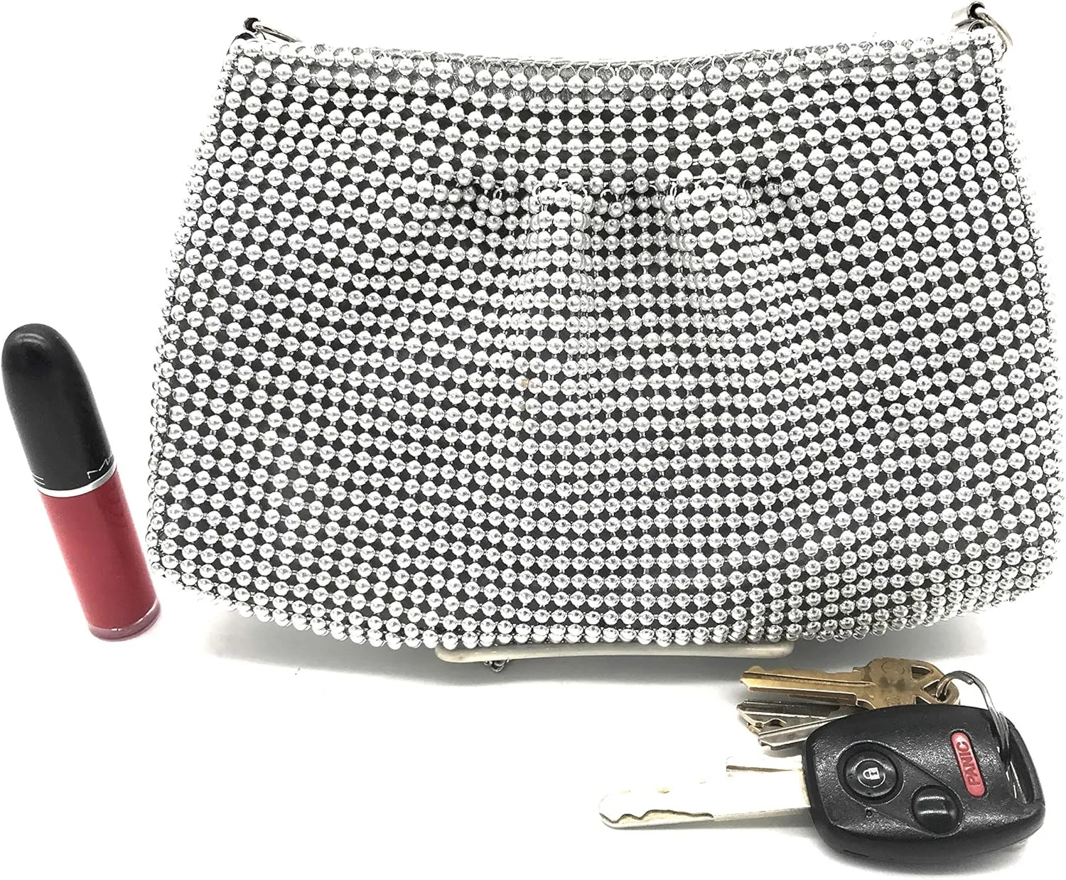 Women's Evening Clutches Metal Beaded Mesh Party Purse Bag