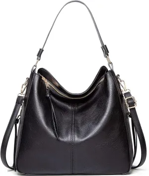 Women's Handbags Hobo Shoulder Bags Large Designer Ladies PU Leather Purse and Bag black