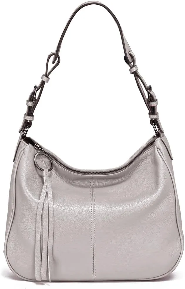 Women's Large Shoulder Leather Hobo Bag, with Adjustable and Detachable Shoulder Strap