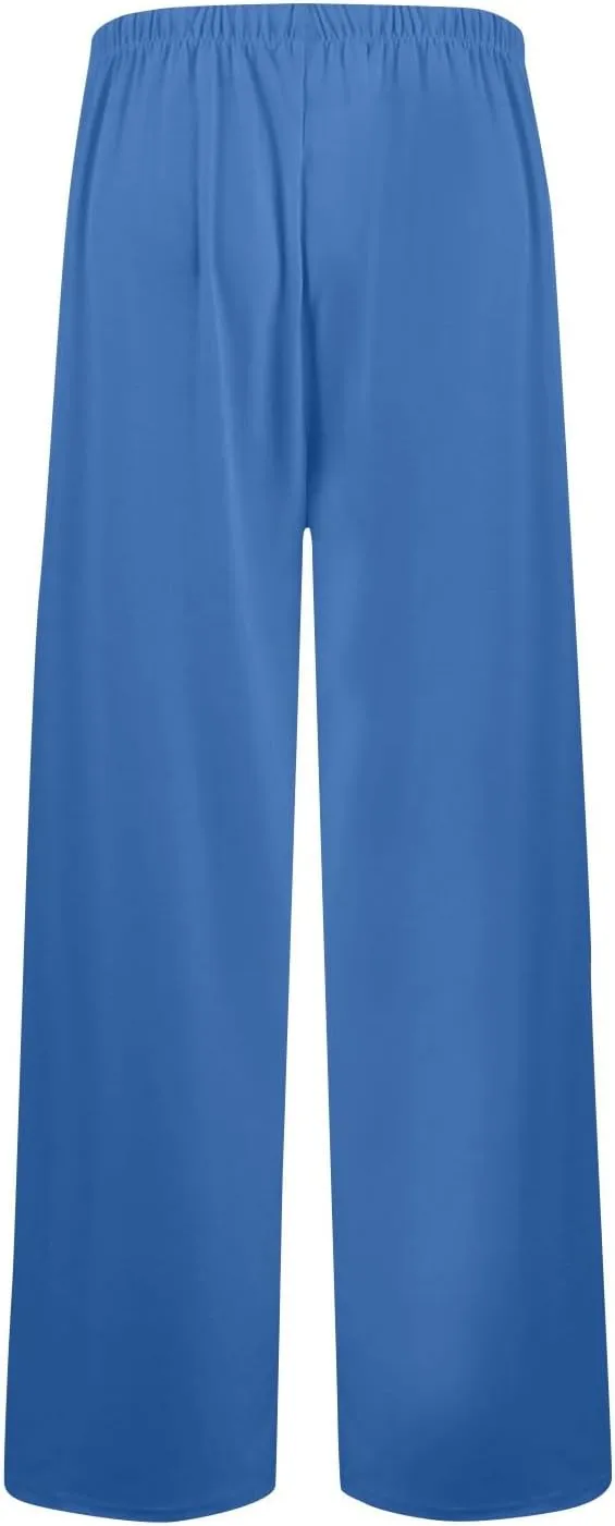 Womens Low Rise Baggy Sweatpants Elastic Drawstring Wide Leg Workout Pants Lightweight Yoga Track Pants with Pockets