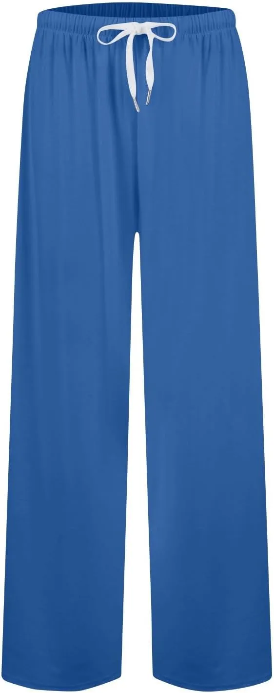 Womens Low Rise Baggy Sweatpants Elastic Drawstring Wide Leg Workout Pants Lightweight Yoga Track Pants with Pockets