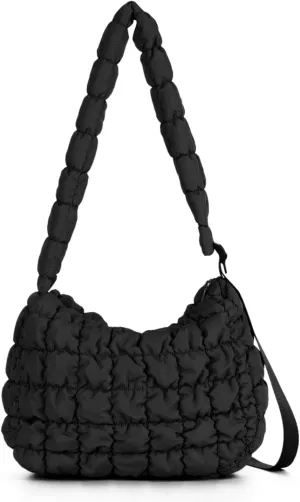 Womens Puffer Hobo Bag Quilted Puffer Tote Bag Lightweight Quilted Carryall Bag
