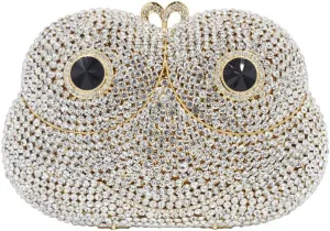 Womens Shoulder Evening-Bag Chain Diamond Bridal Clutch-Purse Luxury Handbag Frog
